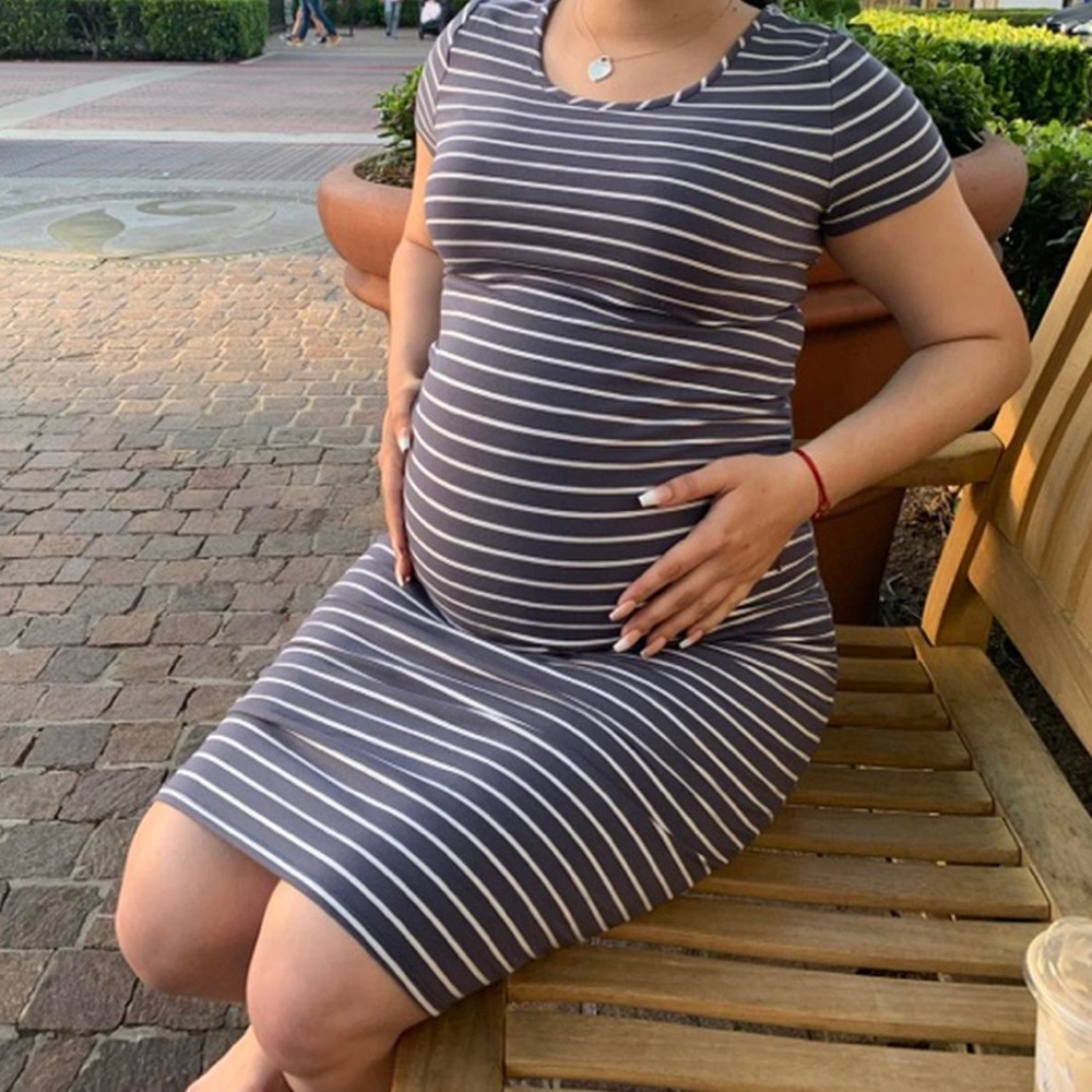 Striped maternity dress